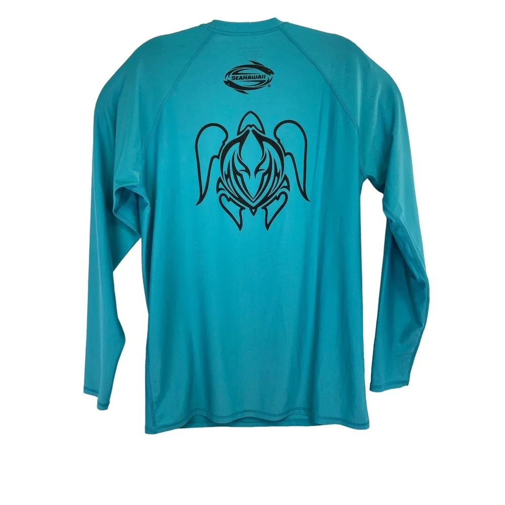 Sea Hawaii Monkskin Sz Medium Teal‎ Pullover Shirt Beach Surfing (J36) NW/OTs